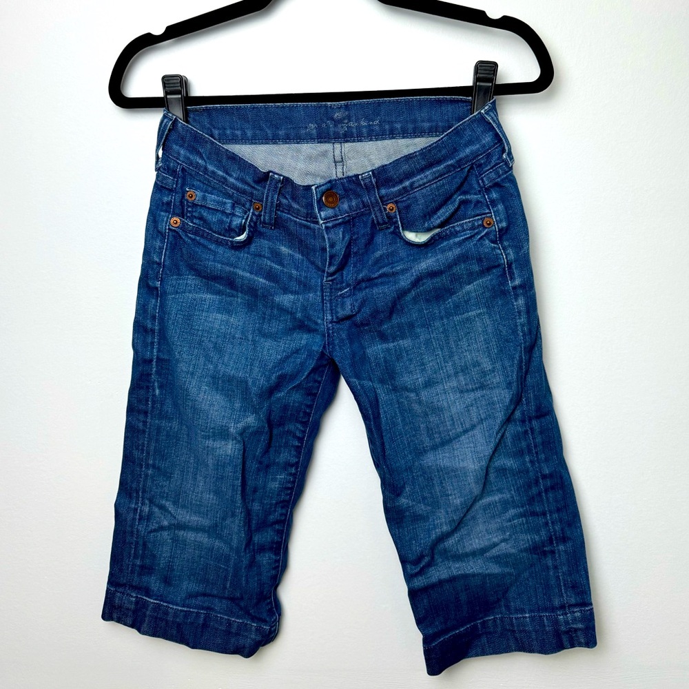 Seven for All Making Bermuda Denim Shorts, Size 24 (XS)